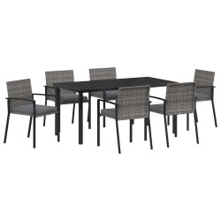 Ensemble de salle à manger pour jardin 7 pcs Gris 563506563506