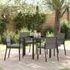 Ensemble de salle à manger pour jardin 5 pcs Gris 563507563507