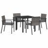 Ensemble de salle à manger pour jardin 5 pcs Gris 563507563507