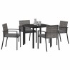 Ensemble de salle à manger pour jardin 5 pcs Gris 563507563507