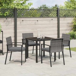 Ensemble de salle à manger pour jardin 5 pcs Gris 563507563507
