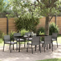 Ensemble de salle à manger pour jardin 6 pcs Gris 563508563508