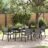Ensemble de salle à manger pour jardin 6 pcs Gris 563508563508