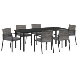 Ensemble de salle à manger pour jardin 6 pcs Gris 563508563508