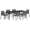 Ensemble de salle à manger pour jardin 6 pcs Gris 563508563508