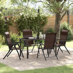 Ensemble de salle à manger pour jardin 5 pcs Marron 563509563509