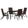 Ensemble de salle à manger pour jardin 5 pcs Marron 563509563509