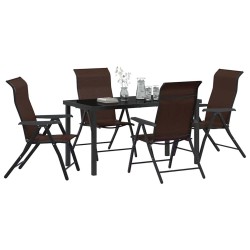 Ensemble de salle à manger pour jardin 5 pcs Marron 563509563509