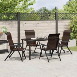 Ensemble de salle à manger pour jardin 5 pcs Marron 563509563509