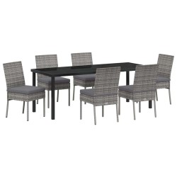Ensemble de salle à manger pour jardin 7 pcs Gris 563510563510