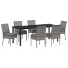 Ensemble de salle à manger pour jardin 7 pcs Gris 563510563510
