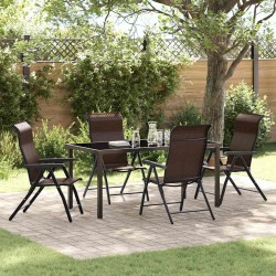 Ensemble de salle à manger pour jardin 5 pcs Marron 563512563512