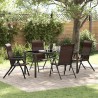 Ensemble de salle à manger pour jardin 5 pcs Marron 563512563512