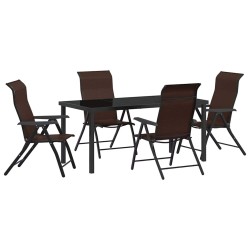Ensemble de salle à manger pour jardin 5 pcs Marron 563512563512