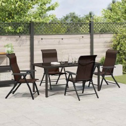 Ensemble de salle à manger pour jardin 5 pcs Marron 563512563512
