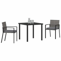 Ensemble de salle à manger pour jardin 3 pcs Gris 563513563513