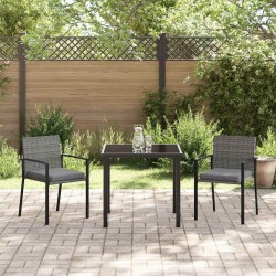 Ensemble de salle à manger pour jardin 3 pcs Gris 563513563513