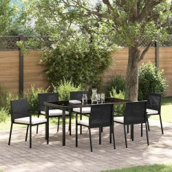 Ensemble de salle à manger pour jardin 7 pcs Noir 563514563514