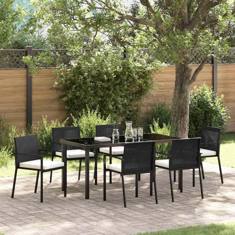 Ensemble de salle à manger pour jardin 7 pcs Noir 563514563514