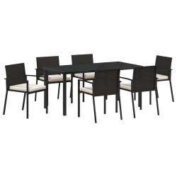 Ensemble de salle à manger pour jardin 7 pcs Noir 563514563514