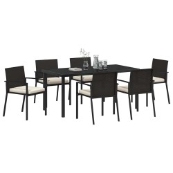 Ensemble de salle à manger pour jardin 7 pcs Noir 563514563514