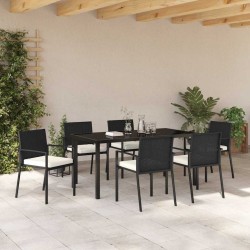 Ensemble de salle à manger pour jardin 7 pcs Noir 563514563514