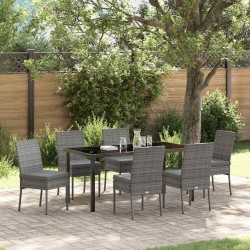 Ensemble de salle à manger pour jardin 7 pcs Gris 563515563515