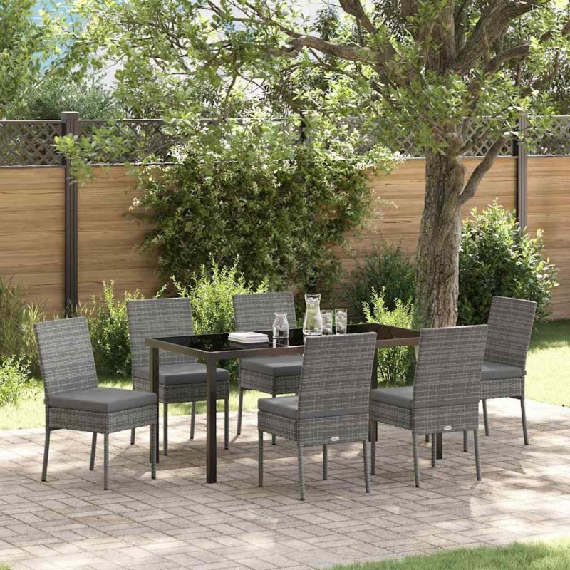Ensemble de salle à manger pour jardin 7 pcs Gris 563515563515