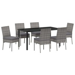 Ensemble de salle à manger pour jardin 7 pcs Gris 563515563515