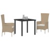 Ensemble de salle à manger pour jardin 3 pcs Beige polyrotin 563519563519