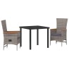 Ensemble de salle à manger pour jardin avec coussin 3 pcs Gris 563520563520