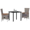 Ensemble de salle à manger pour jardin avec coussin 3 pcs Gris 563520563520