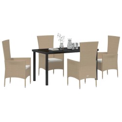 Ensemble de salle à manger pour jardin 5 pcs Beige polyrotin 563521563521