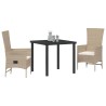 Ensemble de salle à manger pour jardin 3 pcs Beige polyrotin 563522563522