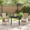 Ensemble de salle à manger pour jardin 3 pcs Beige polyrotin 563522563522
