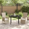 Ensemble de salle à manger pour jardin 3 pcs Beige polyrotin 563523563523