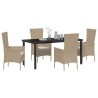 Ensemble de salle à manger pour jardin 5 pcs Beige polyrotin 563524563524