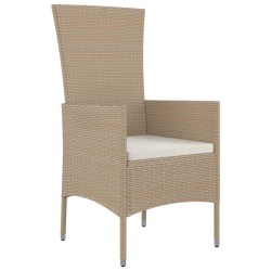 Ensemble de salle à manger pour jardin 5 pcs Beige polyrotin 563524563524