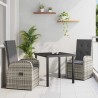 Ensemble de salle à manger pour jardin 3 pcs Gris polyrotin 563525563525