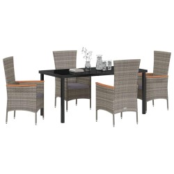 Ensemble de salle à manger pour jardin avec coussin 5 pcs Gris 563526563526