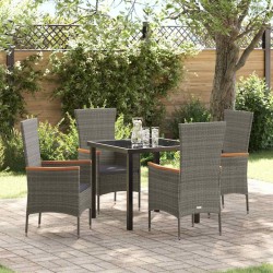 Ensemble de salle à manger pour jardin avec coussin 5 pcs Gris 563527563527