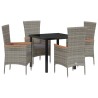Ensemble de salle à manger pour jardin avec coussin 5 pcs Gris 563527563527