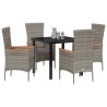 Ensemble de salle à manger pour jardin avec coussin 5 pcs Gris 563527563527