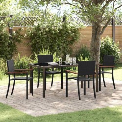 Ensemble de salle à manger pour jardin 5 pcs Noir 563528563528