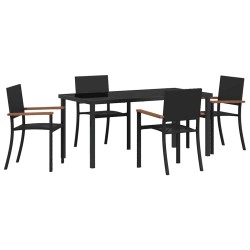 Ensemble de salle à manger pour jardin 5 pcs Noir 563528563528