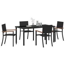 Ensemble de salle à manger pour jardin 5 pcs Noir 563528563528