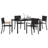 Ensemble de salle à manger pour jardin 5 pcs Noir 563528563528