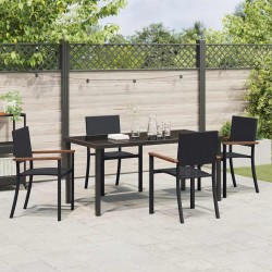 Ensemble de salle à manger pour jardin 5 pcs Noir 563528563528