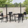 Ensemble de salle à manger pour jardin 5 pcs Noir 563528563528