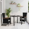 Ensemble de salle à manger pour jardin avec coussin 3 pcs Noir 563529563529